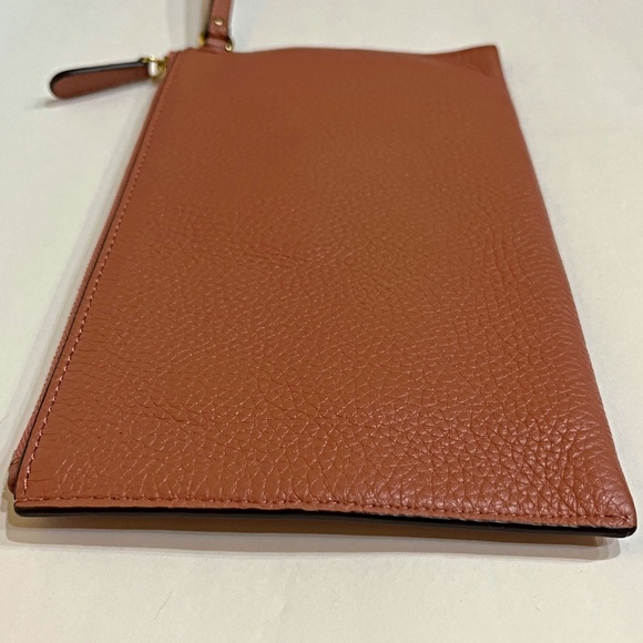 Michael Kors MK Large Brown Fulton Pebbled Wristlet / Clutch / Wallet - Picture 8 of 9